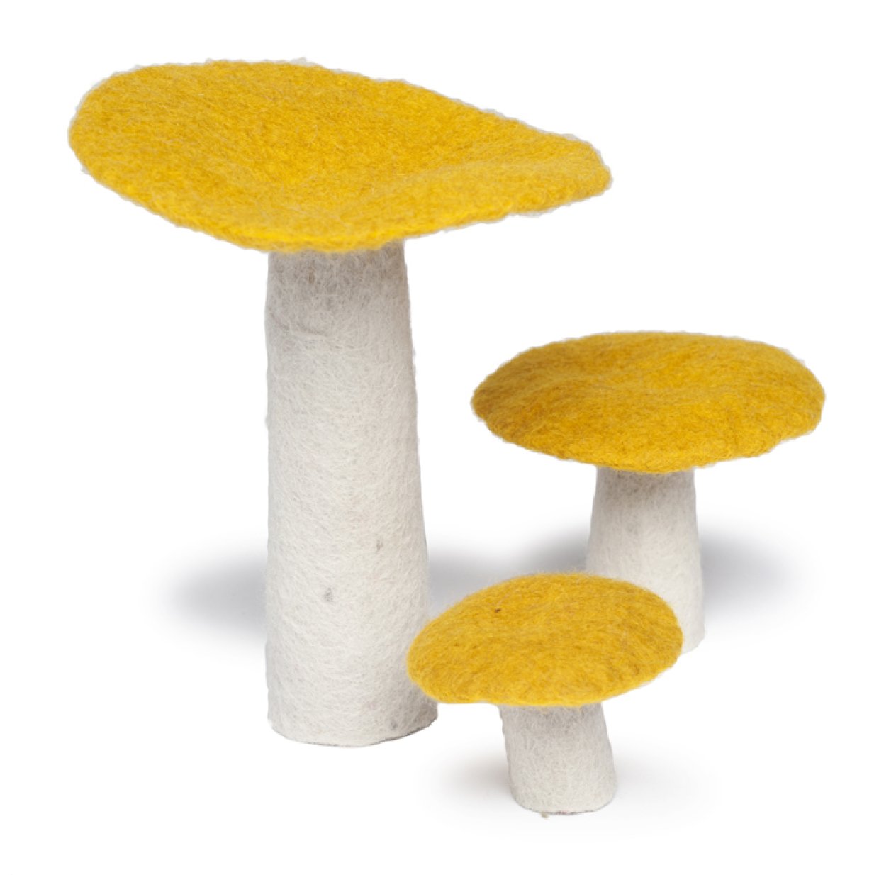 Champignon en feutre - jaune